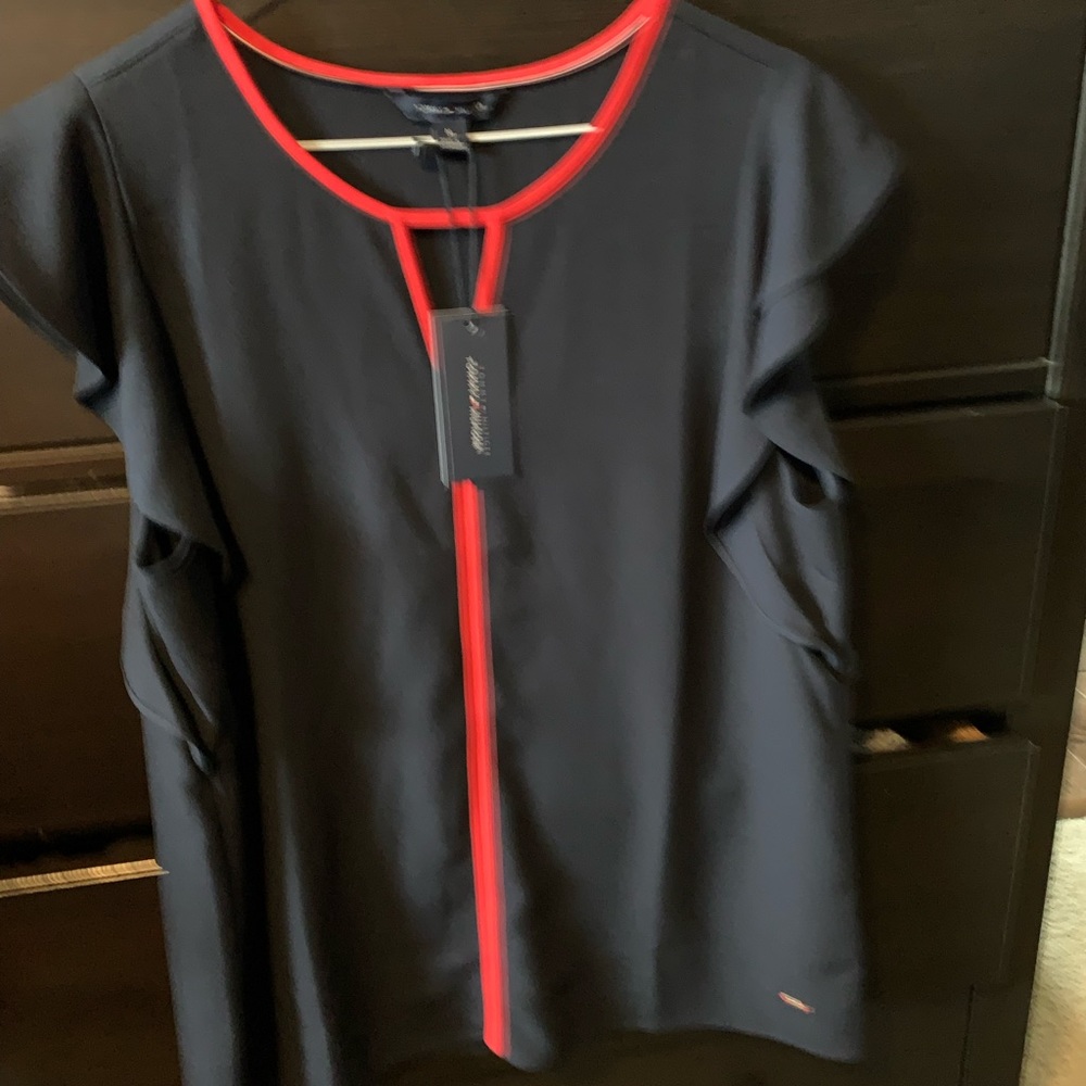 Flutter sleeve Tommy Hilfiger shirt. New with tags.